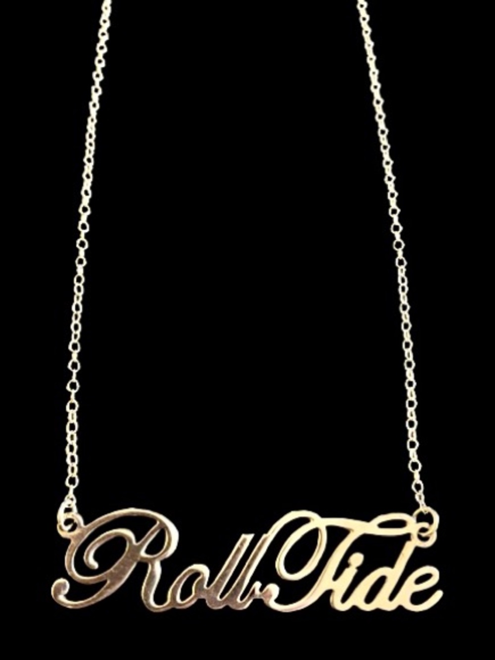 University of Alabama "Roll Tide" Script Pendant Necklace Sterling Silver 925